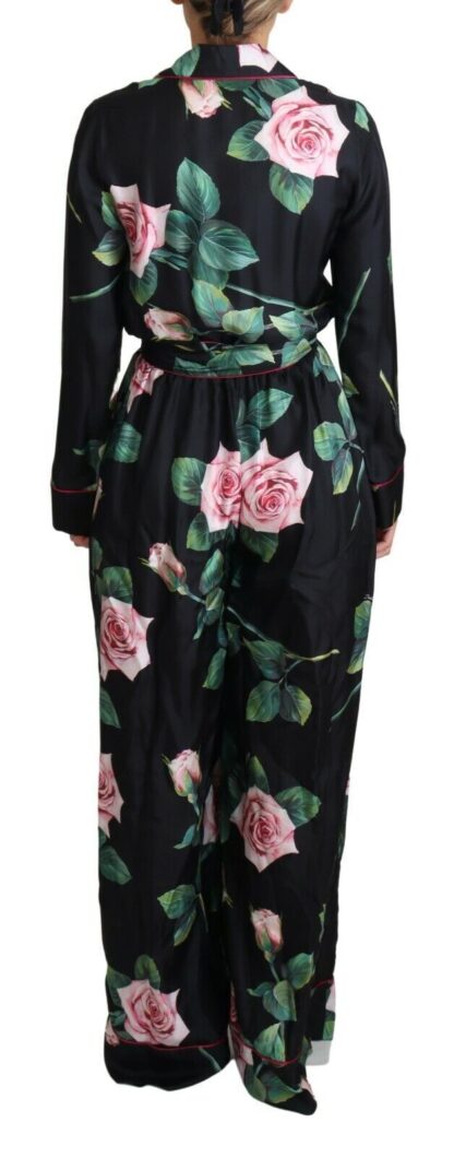 Dolce & Gabbana - Elegant Silk Jumpsuit with Rose Print