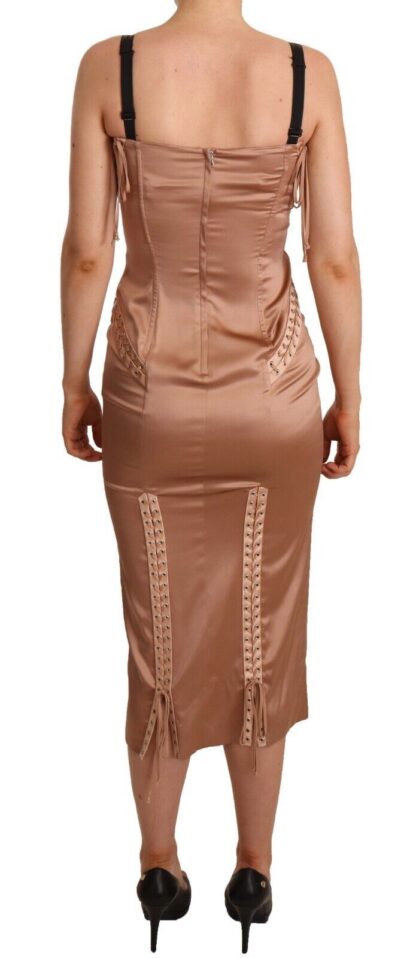 Dolce & Gabbana - Elegant Nude Corset Midi Dress