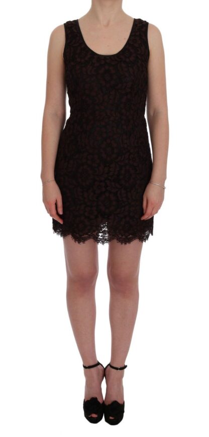 Dolce & Gabbana - Bordeaux Floral Lace Ricamo Sheath Dress