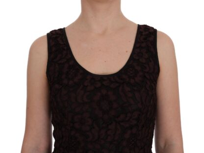 Dolce & Gabbana - Bordeaux Floral Lace Ricamo Sheath Dress