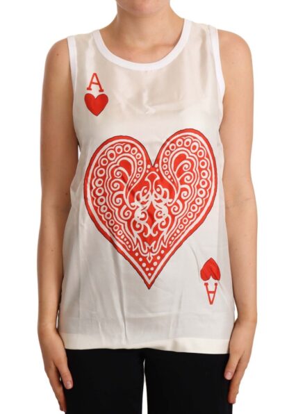 Dolce & Gabbana - Elegant Sleeveless Ace of Hearts Tank Top