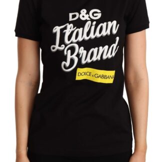 Dolce & Gabbana - Elegant Black Cotton Logo Tee