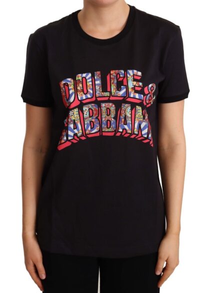 Dolce & Gabbana - Elegant Black Cotton Logo Tee