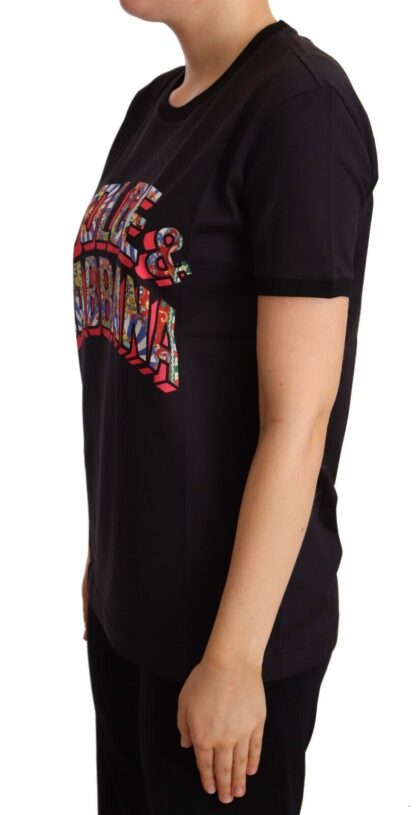 Dolce & Gabbana - Elegant Black Cotton Logo Tee