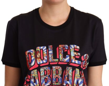 Dolce & Gabbana - Elegant Black Cotton Logo Tee