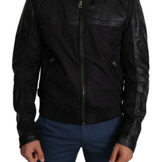 Dolce & Gabbana - Elegant Black Leather Bomber Jacket