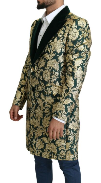 Dolce & Gabbana - Elegant Gold Green Jacquard Sicilia Jacket