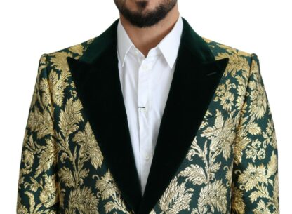 Dolce & Gabbana - Elegant Gold Green Jacquard Sicilia Jacket