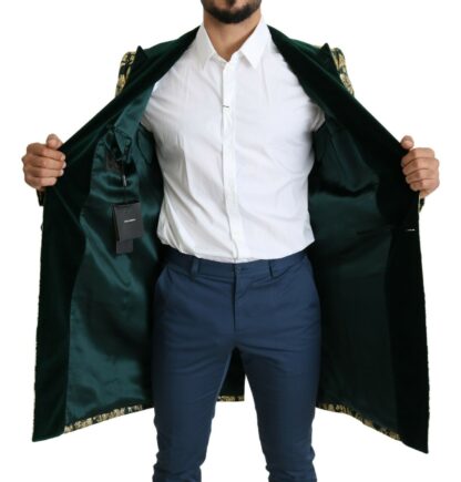 Dolce & Gabbana - Elegant Gold Green Jacquard Sicilia Jacket