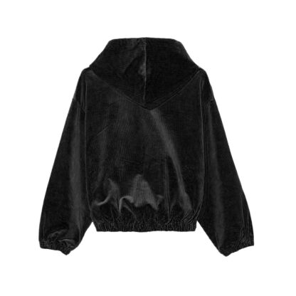 Comme Des Fuckdown - Velvet Hooded Sweatshirt with Chest Pockets