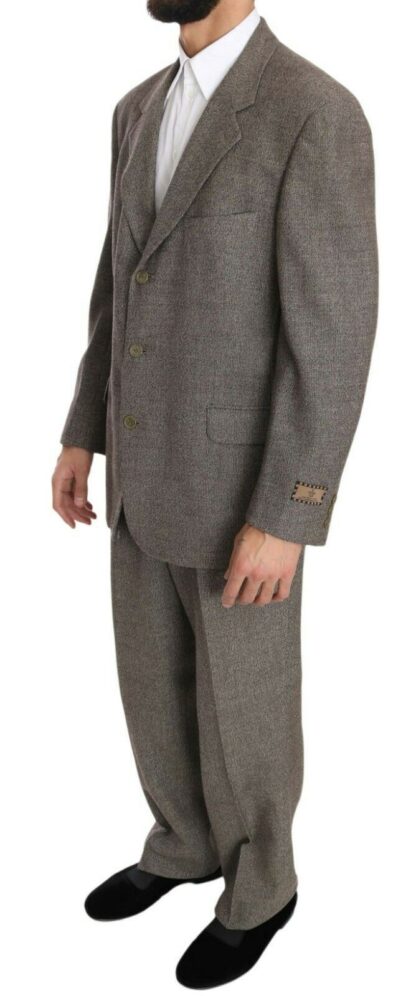 Fendi - Elegant Light Brown Wool Men's Suit