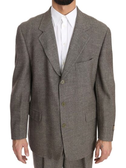 Fendi - Elegant Light Brown Wool Men's Suit