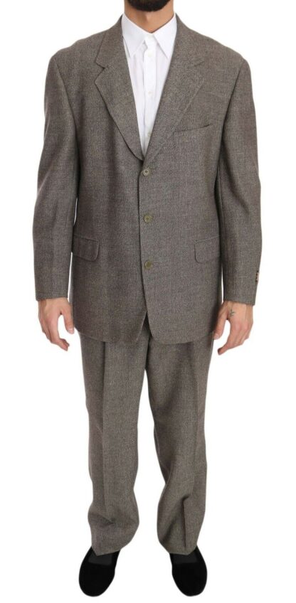 Fendi - Elegant Light Brown Wool Men's Suit