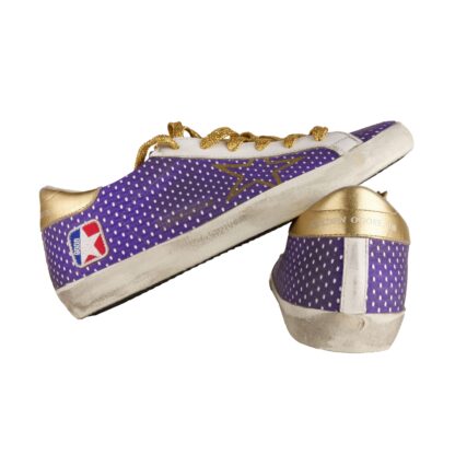 Golden Goose - Purple Mesh Glitter Sneakers with Golden Accents