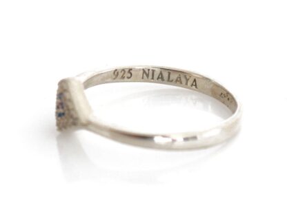 Nialaya - Elegant Silver CZ Crystal Encrusted Ring