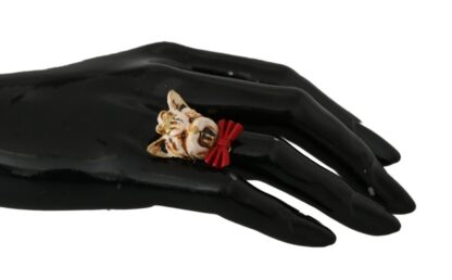 Dolce & Gabbana - Elegant Canine-Inspired Gold Tone Ring