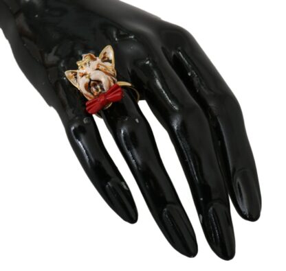 Dolce & Gabbana - Elegant Canine-Inspired Gold Tone Ring