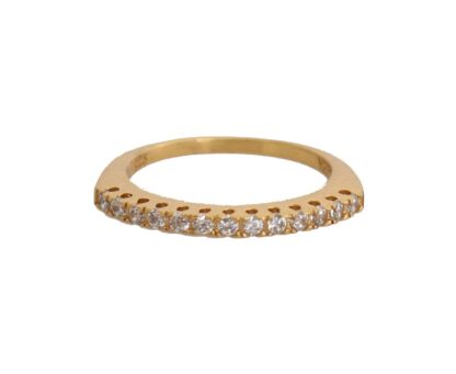 Nialaya - Gleaming CZ Crystal Gold-Plated Ring