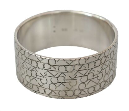 Calvin Klein - Elegant Sterling Silver Logo Bangle Bracelet