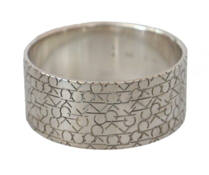 Calvin Klein - Elegant Sterling Silver Logo Bangle Bracelet