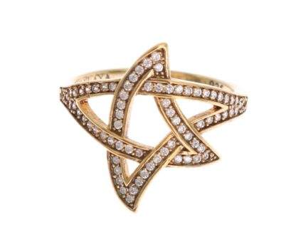 Nialaya - Elegant Gold CZ Crystal Embellished Ring