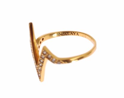 Nialaya - Glamorous Gold Plated Sterling Silver Ring