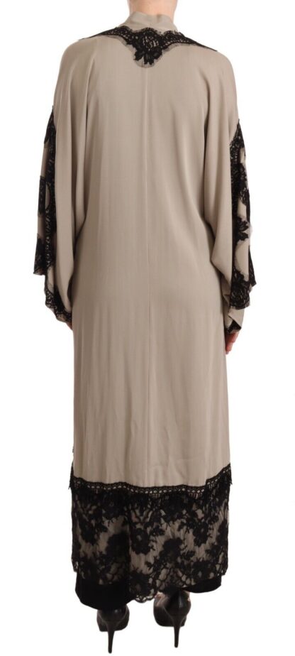 Dolce & Gabbana - Elegant Beige Embroidered Lace Kaftan Dress