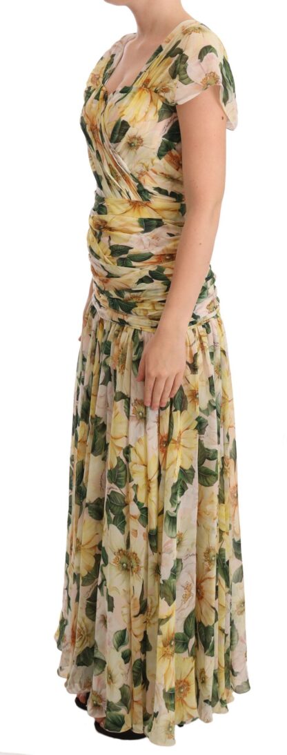 Dolce & Gabbana - Floral Elegance Silk Pleated Maxi Dress