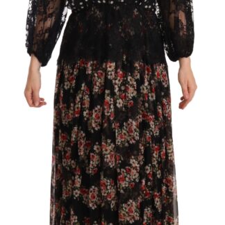 Dolce & Gabbana - Floral Elegance Silk Pleated Maxi Dress