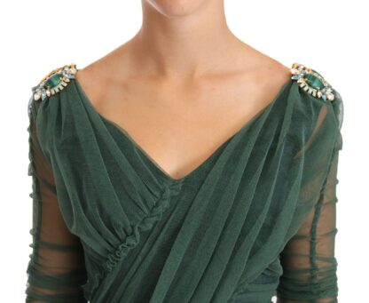 Dolce & Gabbana - Emerald Elegance Bodycon Midi Dress