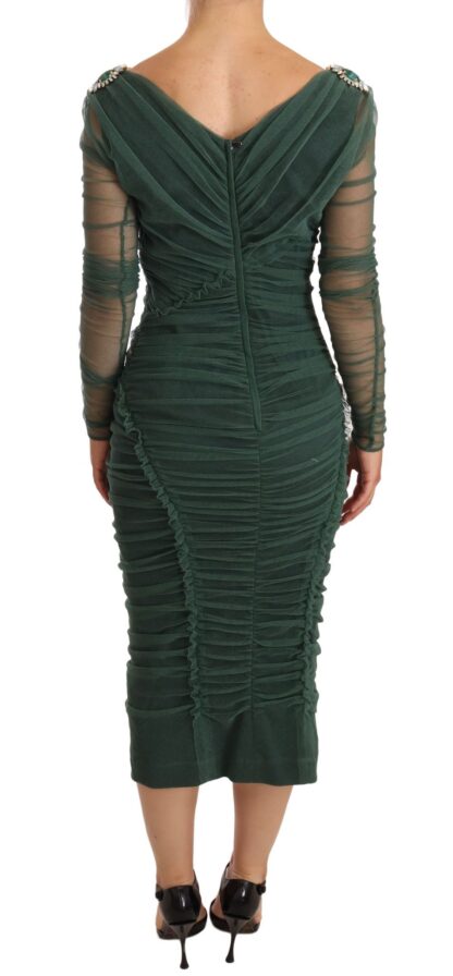 Dolce & Gabbana - Emerald Elegance Bodycon Midi Dress