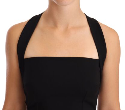 Dolce & Gabbana - Elegant Black Sheath Halter Dress