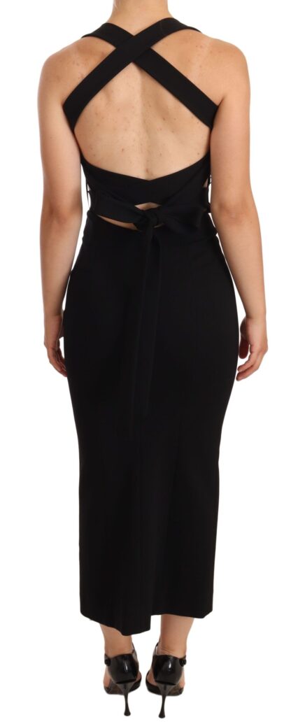 Dolce & Gabbana - Elegant Black Sheath Halter Dress