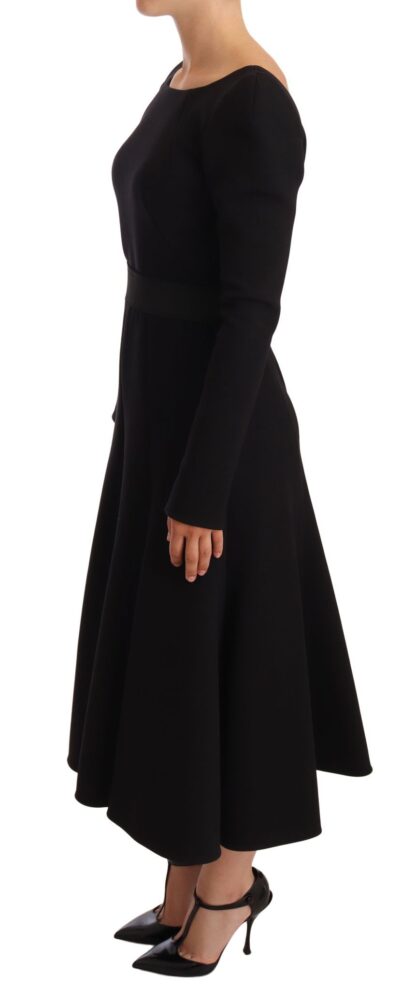 Dolce & Gabbana - Elegant Black Stretch Sheath Mid-Calf Dress