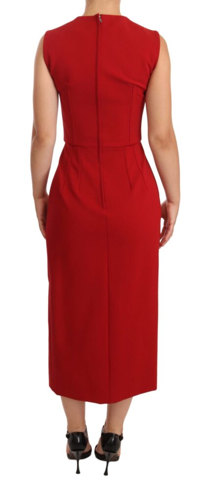 Dolce & Gabbana - Elegant Sweetheart Midi Dress in Red