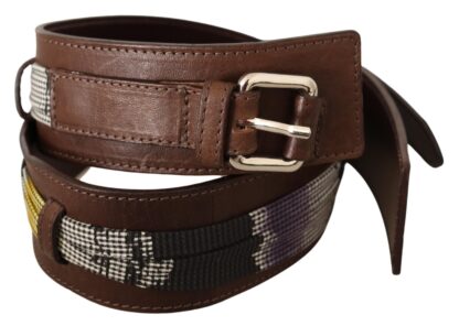 Costume National - Elegant Brown Leather Fashion Belt