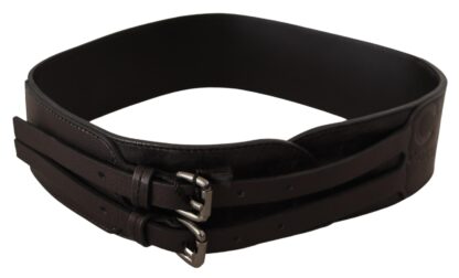 Costume National - Elegant Double Buckle Leather Belt