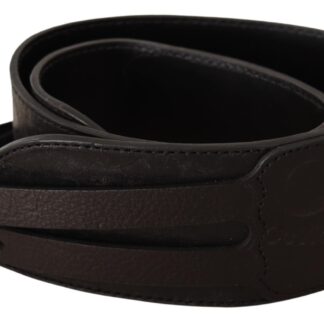 Costume National - Chic Black Leather Fashion Belt with Metal Buckle