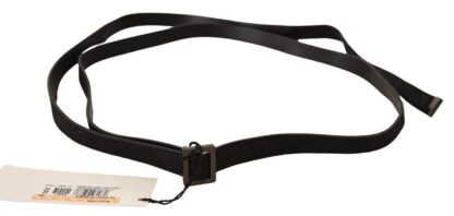 Costume National - Chic Black Leather Fashion Belt with Metal Buckle