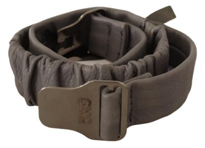 Costume National - Elegant Gray Leather Fashion Belt