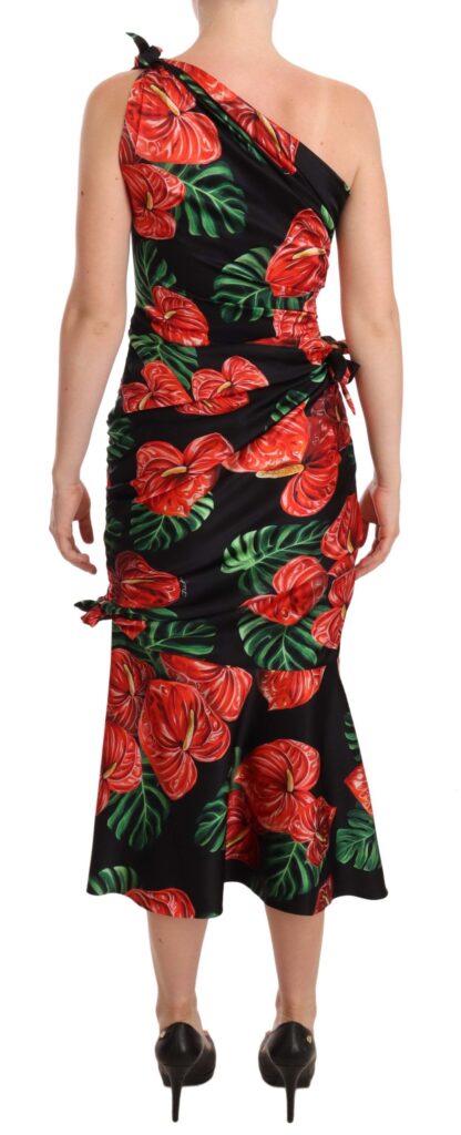 Dolce & Gabbana - Elegant Floral Silk Draped Dress