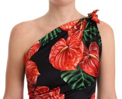 Dolce & Gabbana - Elegant Floral Silk Draped Dress