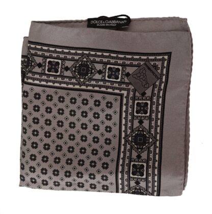 Dolce & Gabbana - Elegant Grey Silk Pocket Square Scarf