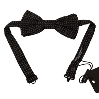 Dolce & Gabbana - Elegant Black Polka Dot Silk Bow Tie