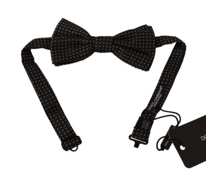 Dolce & Gabbana - Elegant Black Patterned Silk Bow Tie