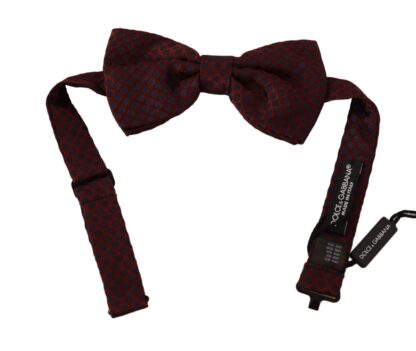 Dolce & Gabbana - Maroon Silk Bow Tie with Dotted Pattern