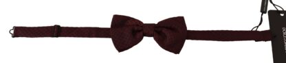 Dolce & Gabbana - Maroon Silk Bow Tie with Dotted Pattern