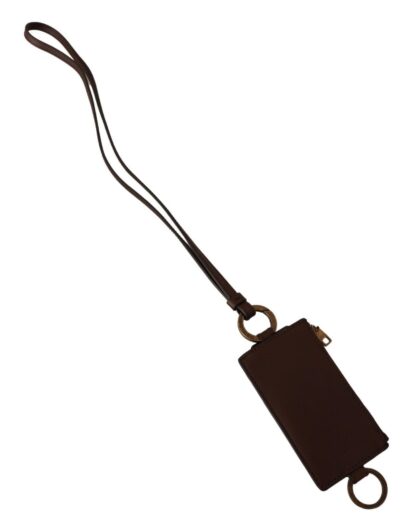 Dolce & Gabbana - Chic Toffee Leather Lanyard Cardholder