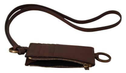 Dolce & Gabbana - Chic Toffee Leather Lanyard Cardholder