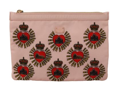 Dolce & Gabbana - Elegant Pink Heart Clutch Wallet